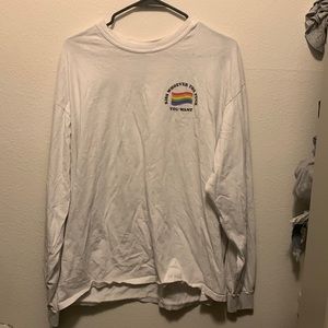*spencer’s gay pride white long sleeve t-shirt size xl